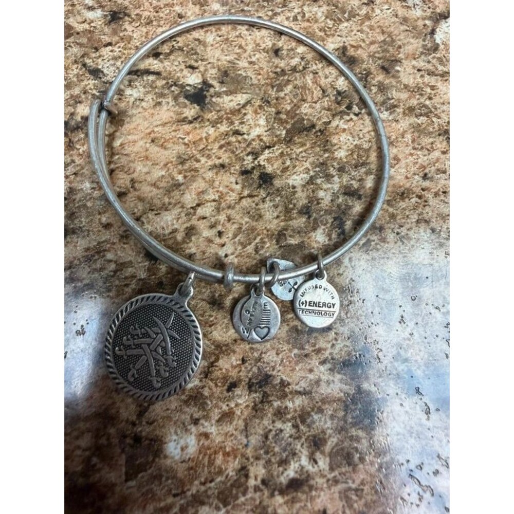 Alex and Ani Seven Swords Expandable Charm Bangle Bracelet Silver Tone 2012